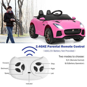 12V Kids Ride On Car, Licensed Jaguar F-Type SVR Battery Powered Electric Vehicle with Remote Control