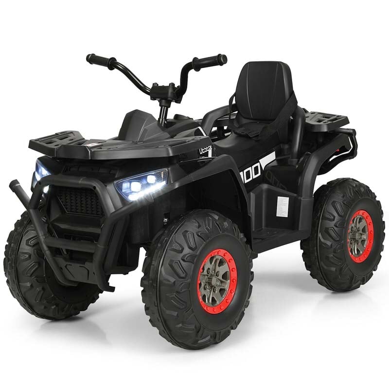 12V Kids Electric ATV with 2 Speeds, LED Lights, Music & MP3, Ride-On Car 4-Wheeler Quad for Ages 3+ Boys & Girls Gifts