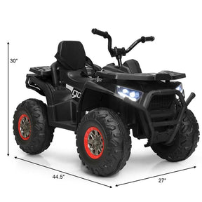 12V Kids Electric ATV with 2 Speeds, LED Lights, Music & MP3, Ride-On Car 4-Wheeler Quad for Ages 3+ Boys & Girls Gifts