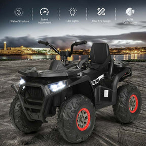 12V Kids Electric ATV with 2 Speeds, LED Lights, Music & MP3, Ride-On Car 4-Wheeler Quad for Ages 3+ Boys & Girls Gifts