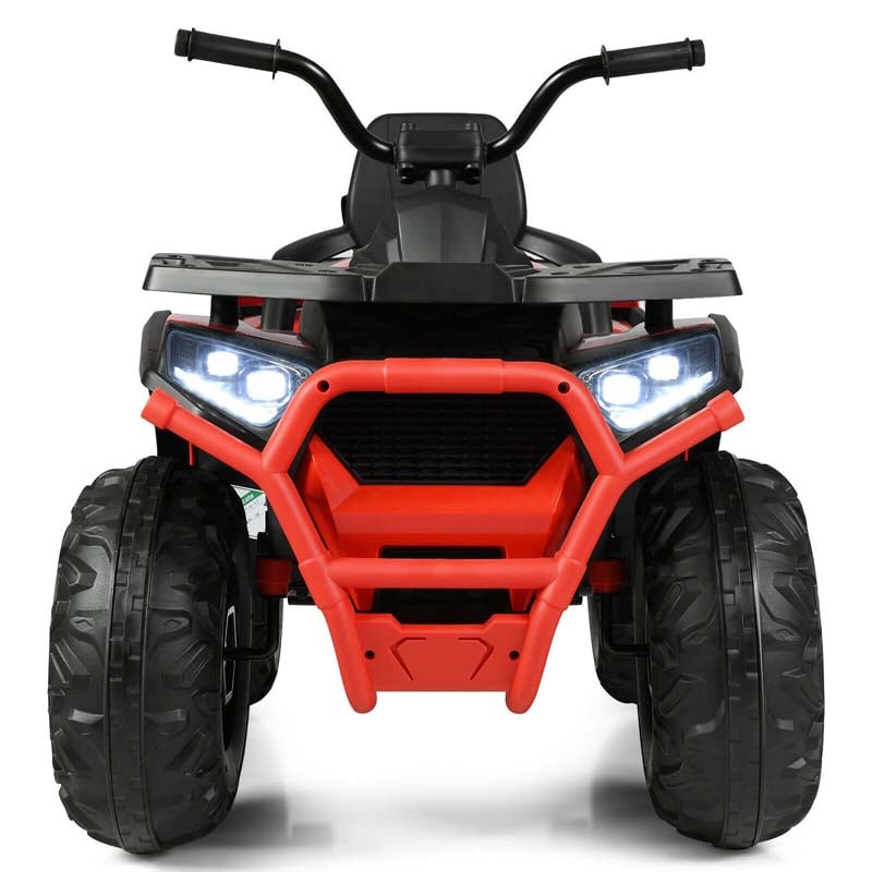 12V Kids Electric ATV with 2 Speeds, LED Lights, Music & MP3, Ride-On Car 4-Wheeler Quad for Ages 3+ Boys & Girls Gifts