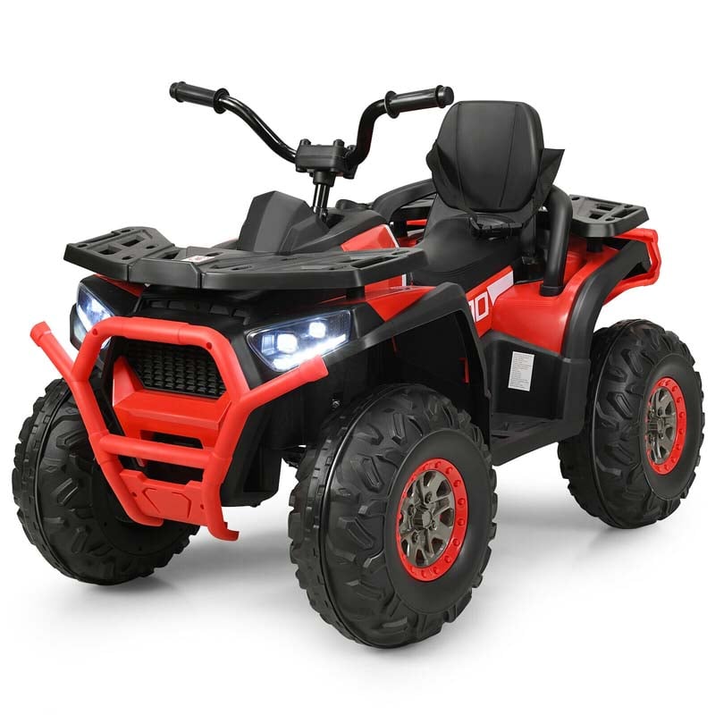 12V Kids Electric ATV with 2 Speeds, LED Lights, Music & MP3, Ride-On Car 4-Wheeler Quad for Ages 3+ Boys & Girls Gifts
