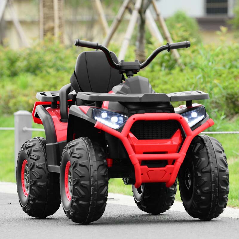 12V Kids Electric ATV with 2 Speeds, LED Lights, Music & MP3, Ride-On Car 4-Wheeler Quad for Ages 3+ Boys & Girls Gifts