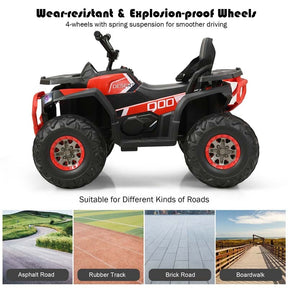 12V Kids Electric ATV with 2 Speeds, LED Lights, Music & MP3, Ride-On Car 4-Wheeler Quad for Ages 3+ Boys & Girls Gifts