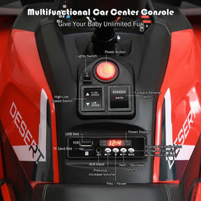 12V Kids Electric ATV with 2 Speeds, LED Lights, Music & MP3, Ride-On Car 4-Wheeler Quad for Ages 3+ Boys & Girls Gifts