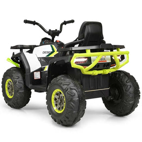 12V Kids Electric ATV with 2 Speeds, LED Lights, Music & MP3, Ride-On Car 4-Wheeler Quad for Ages 3+ Boys & Girls Gifts