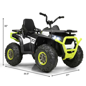 12V Kids Electric ATV with 2 Speeds, LED Lights, Music & MP3, Ride-On Car 4-Wheeler Quad for Ages 3+ Boys & Girls Gifts