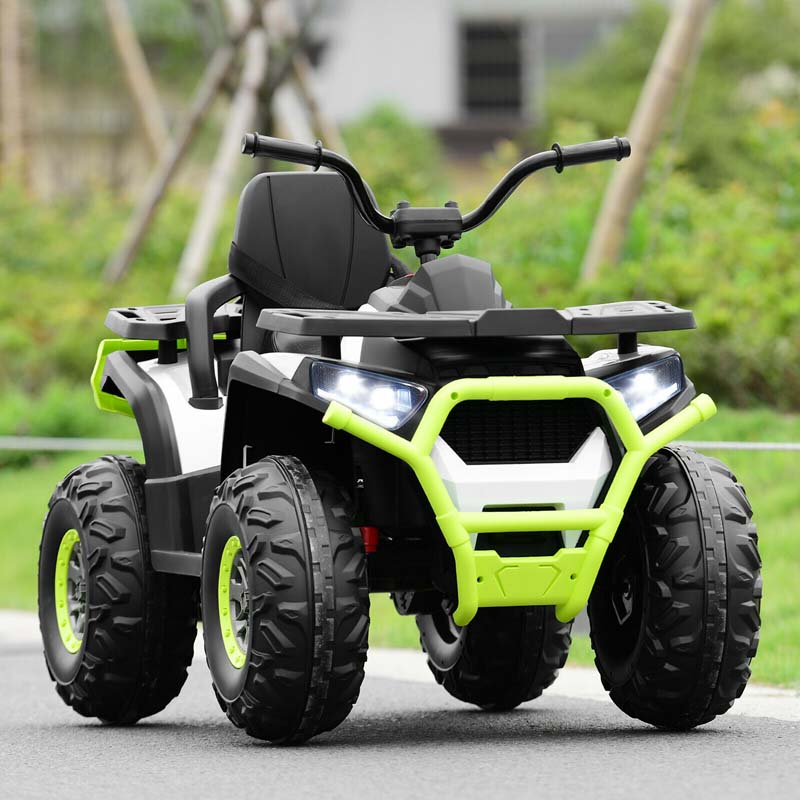 12V Kids Electric ATV with 2 Speeds, LED Lights, Music & MP3, Ride-On Car 4-Wheeler Quad for Ages 3+ Boys & Girls Gifts