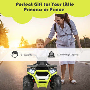 12V Kids Electric ATV with 2 Speeds, LED Lights, Music & MP3, Ride-On Car 4-Wheeler Quad for Ages 3+ Boys & Girls Gifts