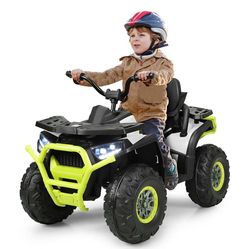 12V Kids Electric ATV with 2 Speeds, LED Lights, Music & MP3, Ride-On Car 4-Wheeler Quad for Ages 3+ Boys & Girls Gifts