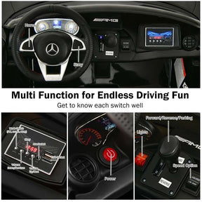 Licensed Mercedes Benz AMG GTR 2-Seater Ride-on Car 12V Battery Powered Vehicle Kids Riding Toy Car with Remote