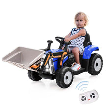 12V Kids Ride On Excavator with Remote Control, Adjustable Digging Bucket & 3 Speeds, Electric Construction Vehicle Toy Tractor for Boys Girls