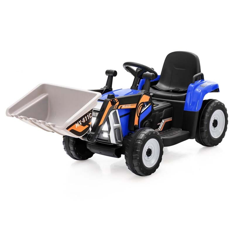 12V Kids Ride On Excavator with Remote Control, Adjustable Digging Bucket & 3 Speeds, Electric Construction Vehicle Toy Tractor for Boys Girls