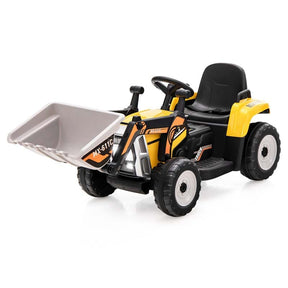 12V Kids Ride On Excavator with Remote Control, Adjustable Digging Bucket & 3 Speeds, Electric Construction Vehicle Toy Tractor for Boys Girls