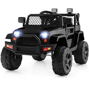 12V Kids Ride On Truck Car Battery Powered Electric Vehicle RC with Mesh Windshield & Bright Headlights