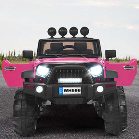 12V Kids Ride On Truck Battery Powered Riding Toy Car Jeep with Spring Suspension & Trunk