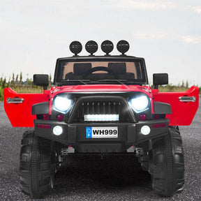 12V Kids Ride On Truck Battery Powered Riding Toy Car Jeep with Spring Suspension & Trunk
