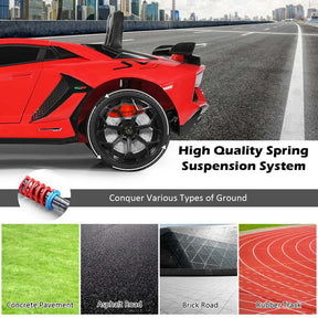 Licensed Lamborghini SVJ Kids Ride-On Car, 12V Battery Powered Sports Car Toy with Trunk & Remote