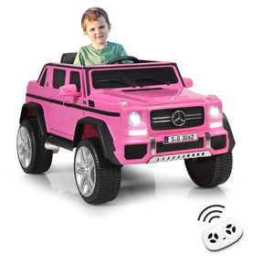 12V Mercedes-Benz G650S Licensed Kids Ride-On Car, Electric Riding Toy Truck with Remote Control, Storage Trunk, LED Lights & Spring Suspension