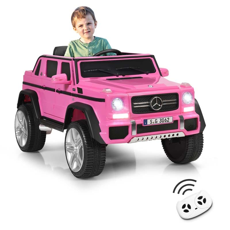 12V Mercedes-Benz G650S Licensed Kids Ride-On Car, Electric Riding Toy Truck with Remote Control, Storage Trunk, LED Lights & Spring Suspension