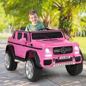 12V Mercedes-Benz G650S Licensed Kids Ride-On Car, Electric Riding Toy Truck with Remote Control, Storage Trunk, LED Lights & Spring Suspension