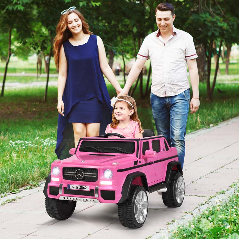 12V Mercedes-Benz G650S Licensed Kids Ride-On Car, Electric Riding Toy Truck with Remote Control, Storage Trunk, LED Lights & Spring Suspension