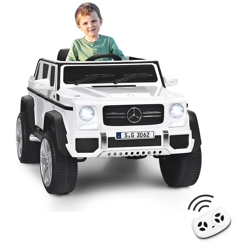 12V Mercedes-Benz G650S Licensed Kids Ride-On Car, Electric Riding Toy Truck with Remote Control, Storage Trunk, LED Lights & Spring Suspension