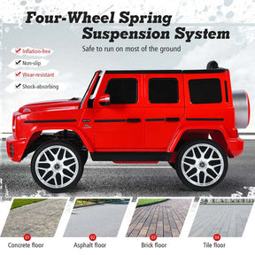 12V Kids Ride On Car, Licensed Mercedes-Benz G63 Battery Powered Electric Toy Car with Spring Suspension