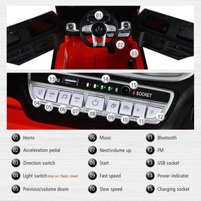 12V Kids Ride On Car, Licensed Mercedes-Benz G63 Battery Powered Electric Toy Car with Spring Suspension