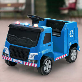 12V Kids Ride On Recycling Trash Truck, Battery Powered RC Riding Toy Car with Recycling Accessories