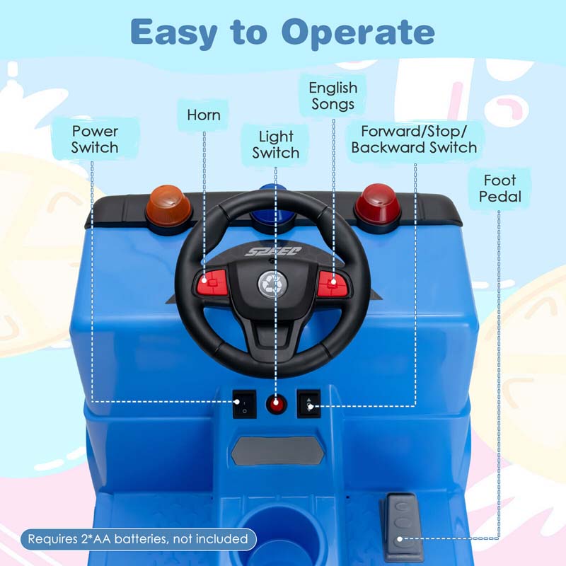 12V Kids Ride On Recycling Trash Truck, Battery Powered RC Riding Toy Car with Recycling Accessories
