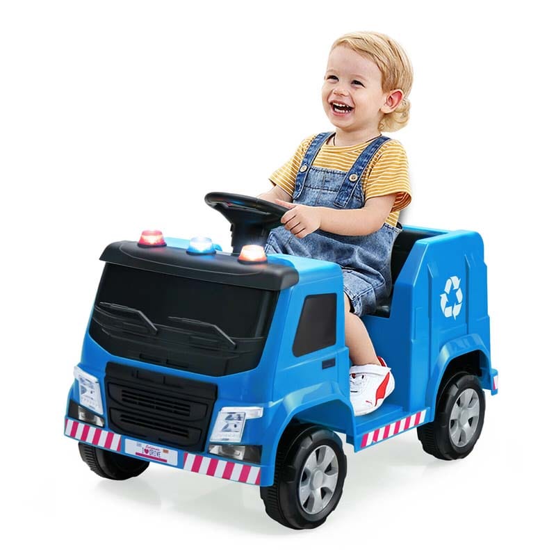 12V Kids Ride On Recycling Trash Truck, Battery Powered RC Riding Toy Car with Recycling Accessories