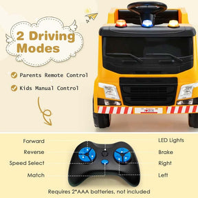 12V Kids Ride On Recycling Trash Truck, Battery Powered RC Riding Toy Car with Recycling Accessories