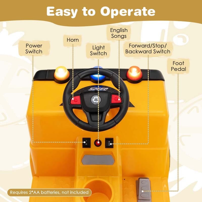 12V Kids Ride On Recycling Trash Truck, Battery Powered RC Riding Toy Car with Recycling Accessories