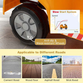 12V Kids Ride On Recycling Trash Truck, Battery Powered RC Riding Toy Car with Recycling Accessories