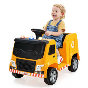 12V Kids Ride On Recycling Trash Truck, Battery Powered RC Riding Toy Car with Recycling Accessories
