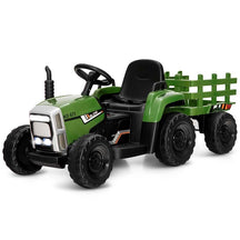 12V Kids Ride On Tractor with Detachable Trailer, 3-Gear Ground Loader & Remote Control, Riding Toy Tractor Electric Vehicle for Ages 3+