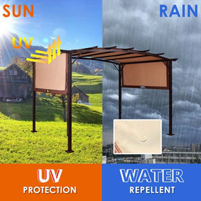12x9 Ft Outdoor Pergola Gazebo with Retractable Canopy Shades, Heavy-Duty Steel Frame Adjustable Sun Shelter for Backyard, Patio, Garden & Poolside