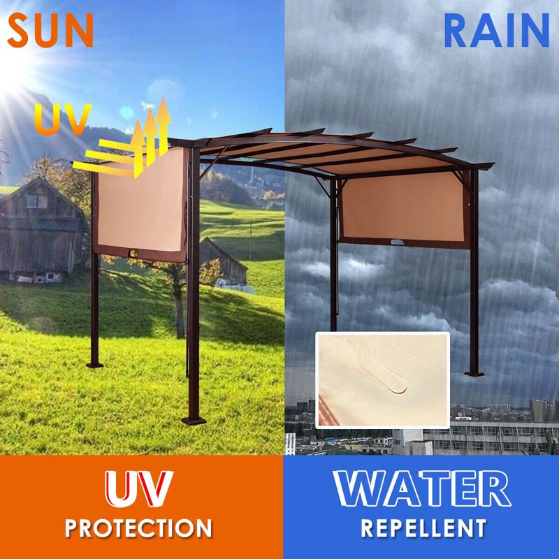 12x9 Ft Outdoor Pergola Gazebo with Retractable Canopy Shades, Heavy-Duty Steel Frame Adjustable Sun Shelter for Backyard, Patio, Garden & Poolside