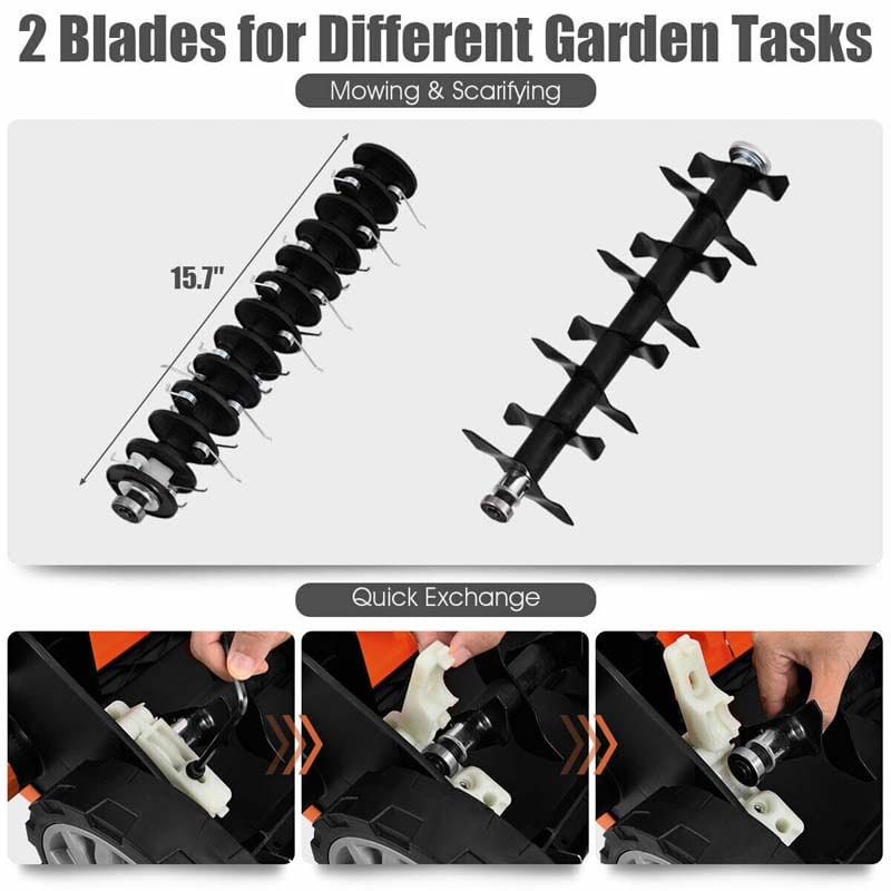 2-in-1 Electric Lawn Dethatcher & Scarifier with Folding Handle, 13 Amp 15" Corded Grass Dethatcher with 50L Collection Bag