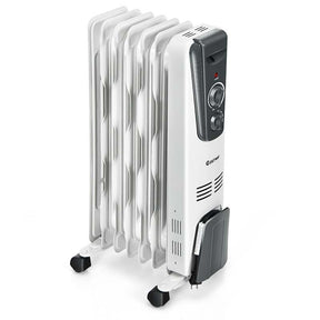 1500W Oil Filled Radiator Heater with Adjustable Thermostat, 3 Heat Settings & Safety Shut-Off, Portable Electric Space Heater for Bedroom Home Office