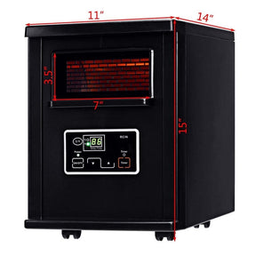 1500W Infrared Space Heater Portable Quartz Mini Electric Heater with Remote Control, Timer & Filter
