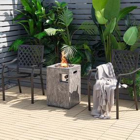 16" Square Outdoor Propane Fire Pit, 30000 BTU Gas Fire Pit with Lava Rocks & Waterproof Cover