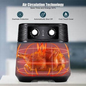 5.3 QT Electric Hot Air Fryer, 1700W Oil-Free Cooker with Timer, Non-Stick Fry Basket