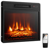 18" Recessed Electric Fireplace Insert, 1400W Freestanding & Wall-Mounted Fireplace Heater with Adjustable 3D Flame & Remote Control