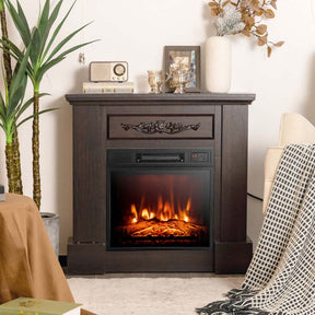 18" Recessed Electric Fireplace Insert, 1400W Freestanding & Wall-Mounted Fireplace Heater with Adjustable 3D Flame & Remote Control