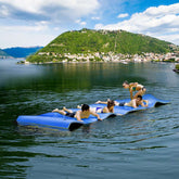 18 x 6 FT Floating Water Pad, 3-Layer XPE Foam Water Mat with Rolling Pillow, Floating Island for River Lake Ocean
