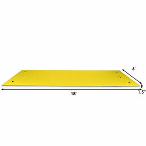 18 x 6 FT Floating Water Pad, 3-Layer XPE Foam Water Mat with Rolling Pillow, Floating Island for River Lake Ocean