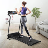 1 HP Folding Electric Treadmill, Portable Motorized Walking Running Machine with LCD Monitor & Cup Holder for Home Office