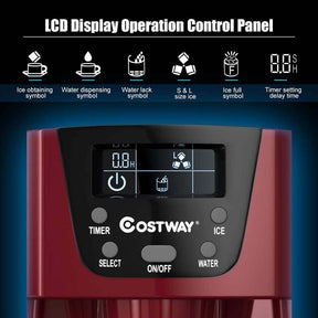 36LBS/24H 2 In 1 Countertop Ice Maker Water Dispenser, Auto-Clean Portable Ice Machine